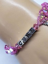 Sparkly Pink Breast Cancer Awareness Bracelet