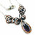 Sterling Silver and Copper Wire Sculpted Amethyst Crystal Drop Necklace