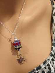 Sterling Silver Autism Awareness Crystal Barrel Necklace