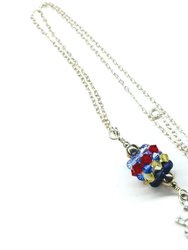 Sterling Silver Autism Awareness Crystal Barrel Necklace