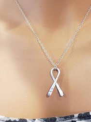 Sterling Silver Awareness Ribbon Necklace