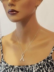 Sterling Silver Awareness Ribbon Necklace