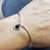 Sterling Silver Blue Bead Ribbon Child Abuse Awareness Teardrop Bangle