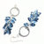 Sterling Silver Denim Blue Crystal Cluster Earrings