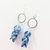 Sterling Silver Denim Blue Crystal Cluster Earrings