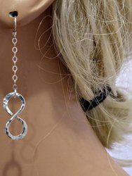 Sterling Silver Hammer Patterned Infinity Earrings