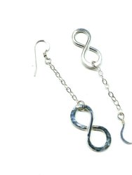 Sterling Silver Hammer Patterned Infinity Earrings