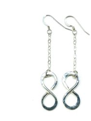 Sterling Silver Hammer Patterned Infinity Earrings