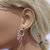 Sterling Silver Hoop Pink Crystal Dangle Earrings