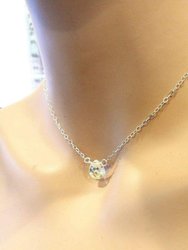 Sterling Silver Wire Wrapped Crystal Briolette Drop Necklace