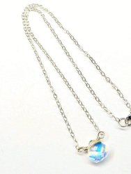 Sterling Silver Wire Wrapped Crystal Briolette Drop Necklace - Sterling Silver