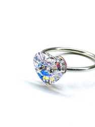 Super Sparkly Sterling Silver Swarovski Crystal Heart Bling Ring