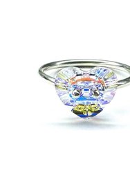 Super Sparkly Sterling Silver Swarovski Crystal Heart Bling Ring