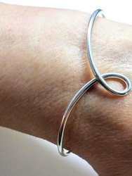 Timeless Classic Silver Reversible Teardrop Awareness Bangle - Silver