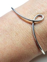 Timeless Classic Silver Reversible Teardrop Awareness Bangle