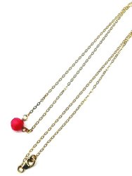 Tiny Hot Pink Chalcedony Gold Filled Necklace