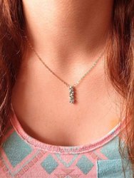 Tiny Super Sparkly Vertical Crystal Bar Necklace