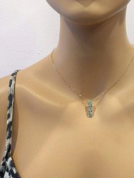 Tiny Super Sparkly Vertical Crystal Bar Necklace