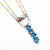 Tiny Super Sparkly Vertical Crystal Bar Necklace - Turquoise