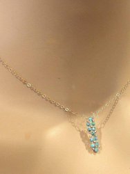 Tiny Super Sparkly Vertical Crystal Bar Necklace