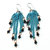 Turquoise Tassel Chain Black Crystal Earrings