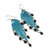 Turquoise Tassel Chain Black Crystal Earrings - Turquoise