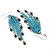 Turquoise Tassel Chain Black Crystal Earrings