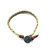 Two Tone Leather Wrap Seed Bead Button Bracelet - Two Tone