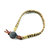 Two Tone Leather Wrap Seed Bead Button Bracelet