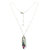 Vintage Style Pink Crystal Drop Silver Bullet Necklace