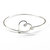 Wire Wrapped Heart Bangle in Sterling Silver - Sterling Silver