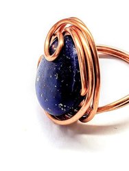 Wire Wrapped Lapis Lazuli Copper Ring