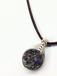 Wire Wrapped Rainbow Druzy Necklace