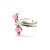 Wire wrapped Sterling Silver Pink Jade Adjustable Finger Toe Ring