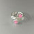 Wire wrapped Sterling Silver Pink Jade Adjustable Finger Toe Ring