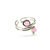 Wire wrapped Sterling Silver Pink Jade Adjustable Finger Toe Ring