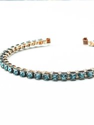 Wire Wrapped Turquoise Crystal Rhinestone Bangle