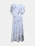 Alexander Mcqueen Women's Blue Floral Silk Ruffle Sleeve Dress - Blue Floral
