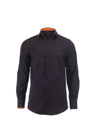 Alexandra Mens Roll Sleeve Hospitality Work Shirt (Black/ Orange) - Black/ Orange