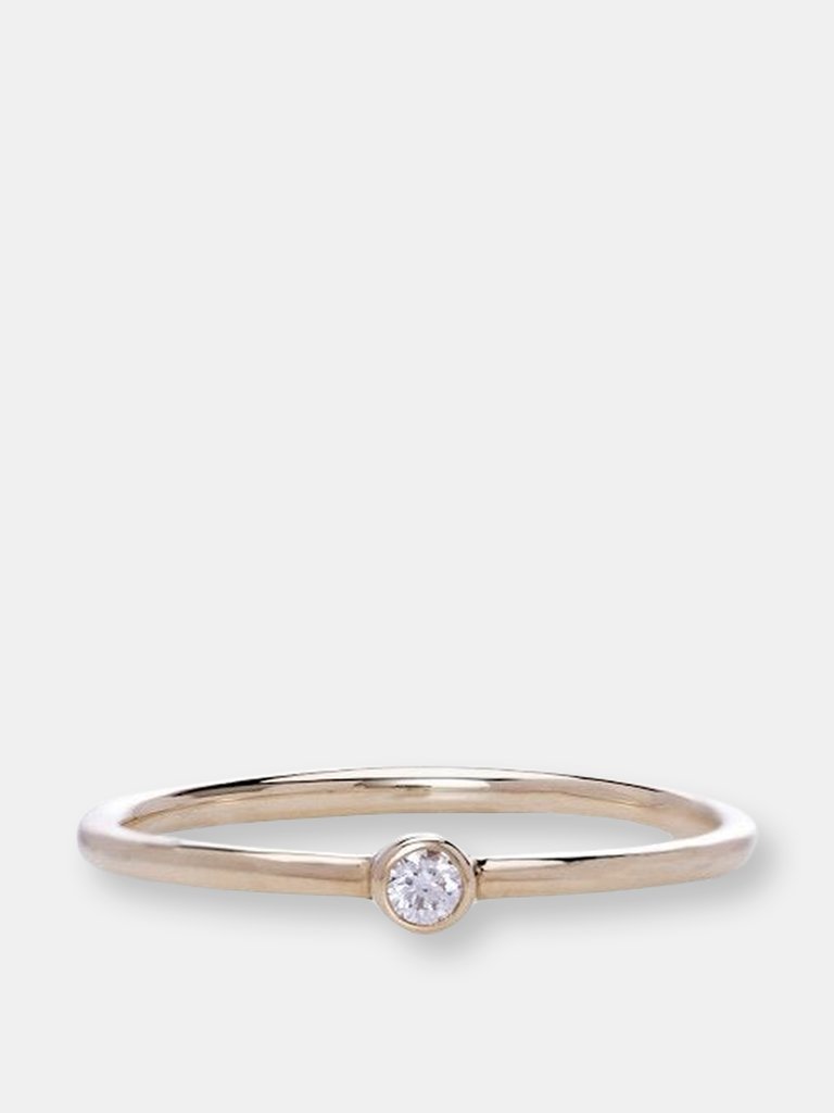 Bezel Diamond Ring - 14k yellow gold