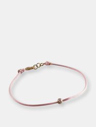 Pink String Diamond Bracelet for Breast Cancer - 14k white gold