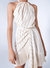 Merina Striped Fringe Wrap Dress - White