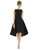 Bateau Neck Satin High Low Cocktail Dress - D697 - Black