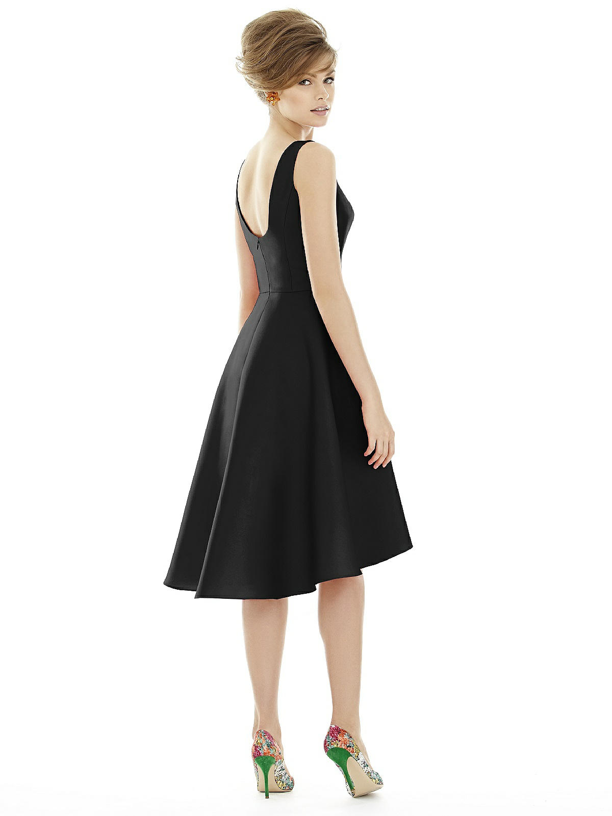 alfred sung high low cocktail dress