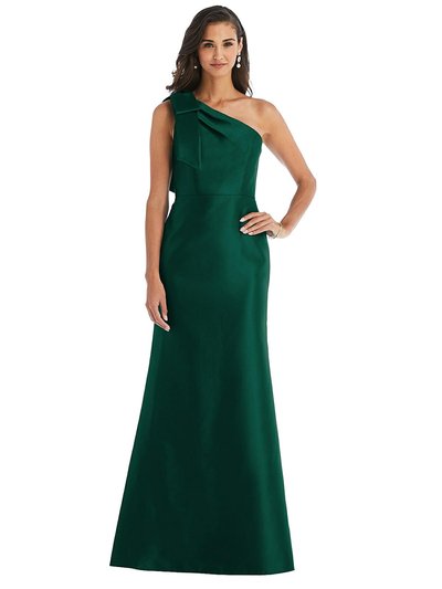 Alfred Sung Bow One-Shoulder Satin Trumpet Gown - D794 product