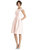 Cap Sleeve Pleated Cocktail Dress With Pockets - D766  - Blush