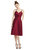 Draped Faux Wrap Cocktail Dress With Pockets - D777 - Burgundy