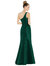 Draped One-Shoulder Satin Trumpet Gown With Front Slit - D827