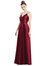 Draped Wrap Satin Maxi Dress With Pockets - D776 - Burgundy