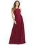 Halter Lace-Up A-Line Maxi Dress - D763 - Burgundy